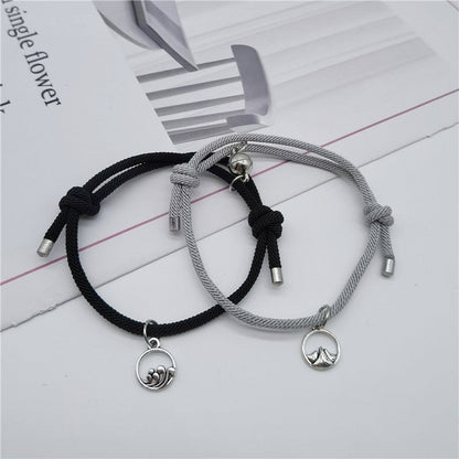 Women's & Men's Of Love Couple Magnet Attract True Pair And Woven Bracelets