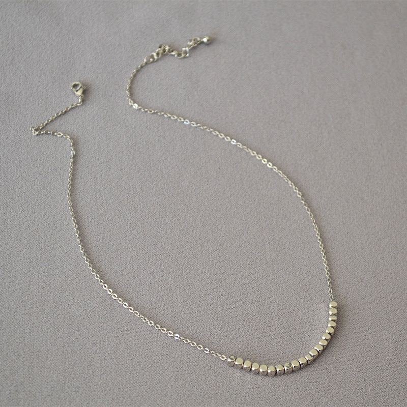 Stylish Good Texture Brass Gold-plated Carved Square Small Golden Necklaces