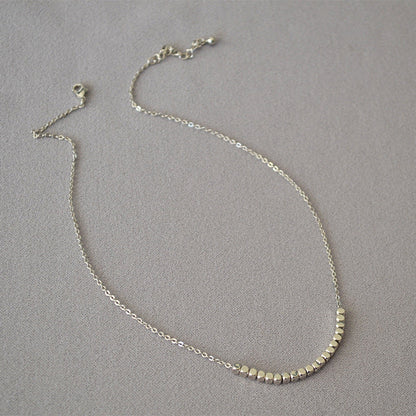 Stylish Good Texture Brass Gold-plated Carved Square Small Golden Necklaces