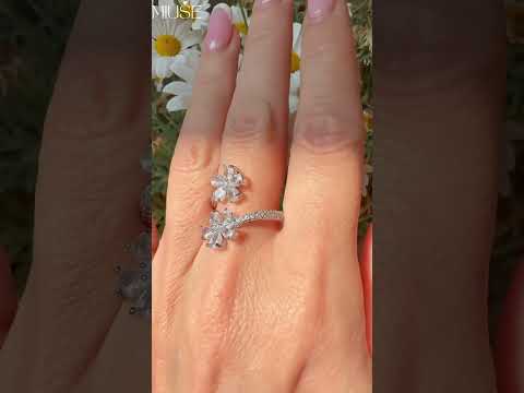 6Ct Pear Cut White Sapphire Sterling Silver Wedding Ring-Miusejewelry
