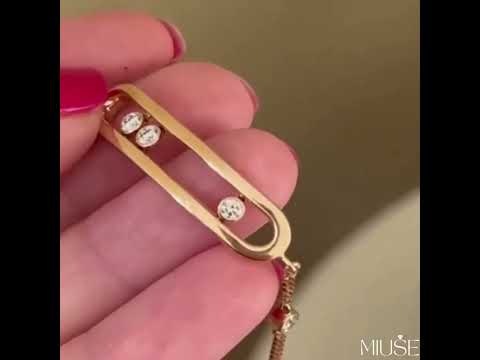 Unique White Sapphire Round Cut Golden Bracelet-Miusejewelry