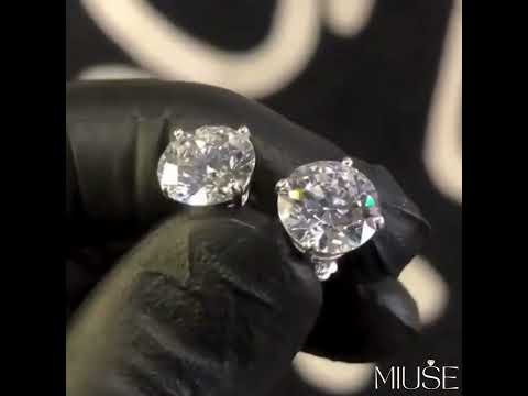 10Ct Round Cut White Sapphire Stud Earrings-Miusejewelry
