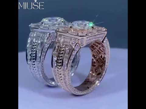 8Ct Round Cut White Sapphire Men's Engagement Ring-Miusejewelry