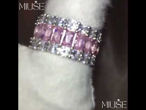 Gorgeous Triple Row Ring Wedding Band in Sterling Silver-Miusejewelry