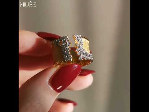 9Ct Round Cut White Sapphire Yellow Gold Wedding Ring-Miusejewelry