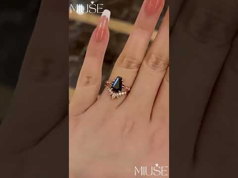 8Ct Black Cut Engagement Ring Jewelry Sets-Miusejewelry
