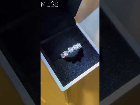 8 Carat Round White Sapphire Wedding Band-Miusejewelry