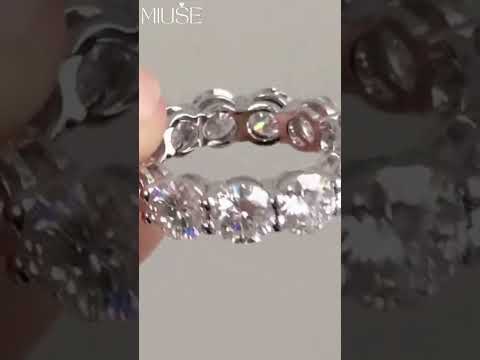 10Ct Classic Eternity Round Cut Wedding Band-Miusejewelry