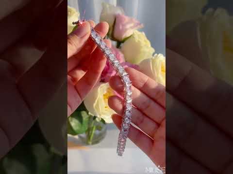 18Ct Princess Cut White Sapphire Tennis Bracelet-Miusejewelry